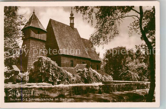 Beuthen Oberschlesien Schrotholzkirche im Stadtpark