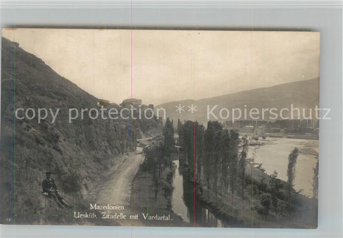 Mazedonien Zitadelle mit Vardartal