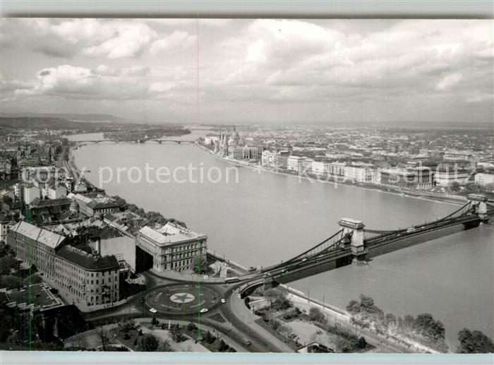 Budapest Fliegeraufnahme Donaupartie Kettenbruecke