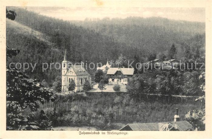 Johannisbad Riesengebirge Kirche Panorama