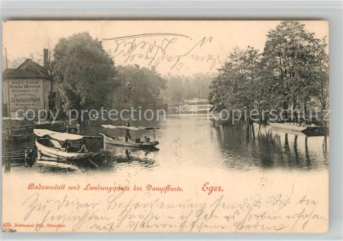 Eger Cheb Tschechien Badeanstalt Landungspfalz Dampfboote