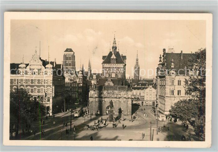 Danzig Westpreussen Stadtpanorama Heumarkt