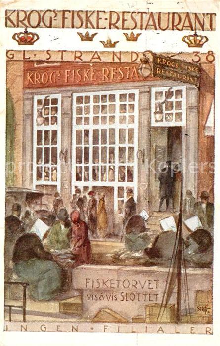 Kobenhavn Krogs Fiske Restaurant Kuenstlerkarte