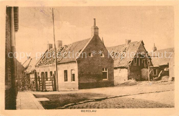 Berclau Bercloux Ortsmotiv Truemmer Ruinen 1. Weltkrieg