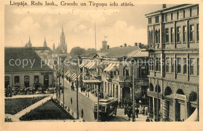 Liepaja Rozu laul. Graudu un Tirgonu ielu stueris Innenstadt Kirche