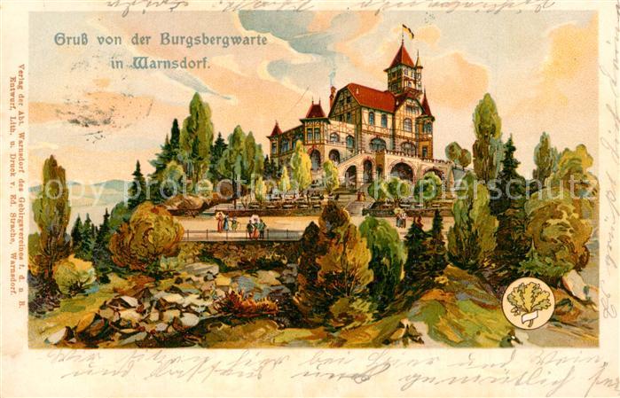 Warnsdorf Varnsdorf Boehmen Burgsbergwarte Litho
