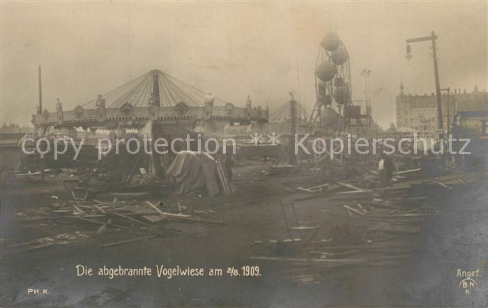 DRESDEN Elbe Die abgebrannte Vogelwiese