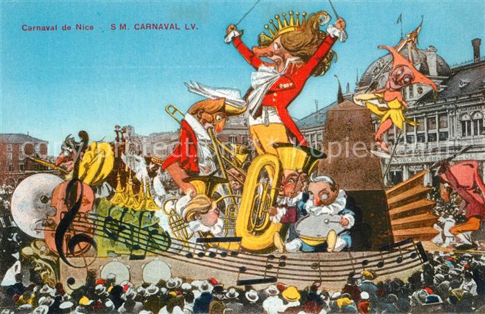Nice Alpes Maritimes Carnaval Dessin Kuenstlerkarte