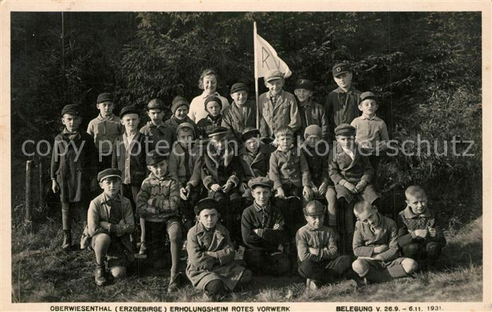 Oberwiesenthal Erzgebirge Erholungsheim Rotes Vorwerk Gruppenbild