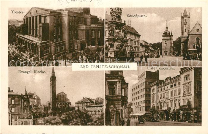 Bad Teplitz-Schoenau Theater Schlossplatz Kirche Cafe Concordia
