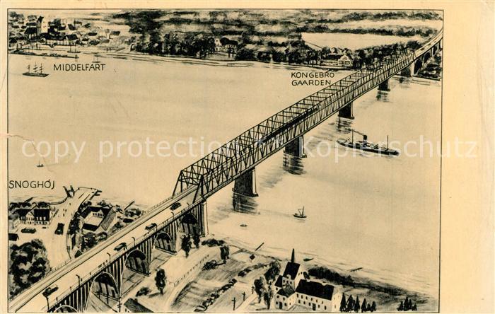 Fredericia Stadtteil Snoghoj Kongebro Gaarden Bruecke aus der Vogelperspektive K