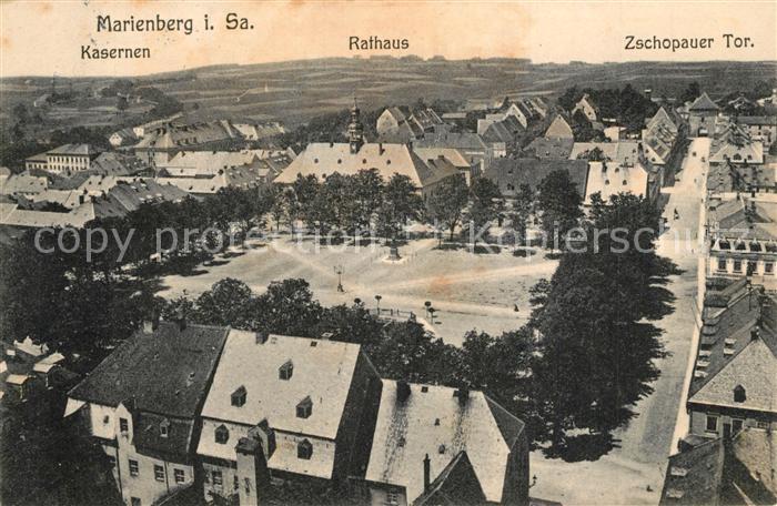Marienberg Erzgebirge Marktplatz Kasernen Rathaus Zschopauer Tor