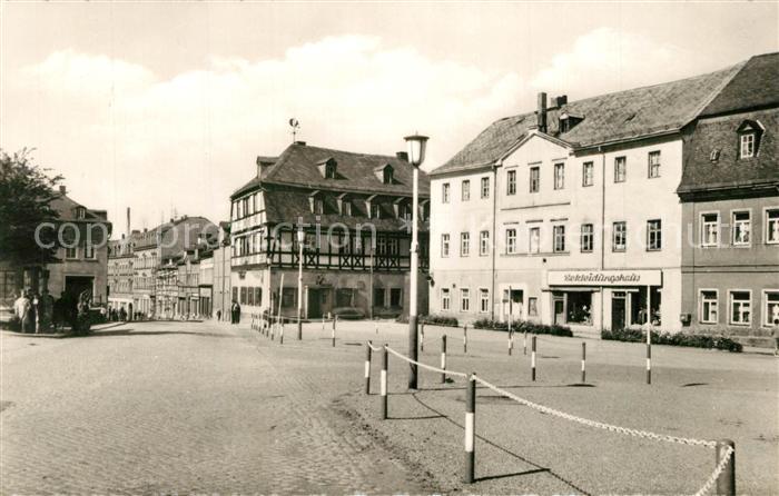 Zwoenitz Marktplatz Blick in die Bahnhofstrasse