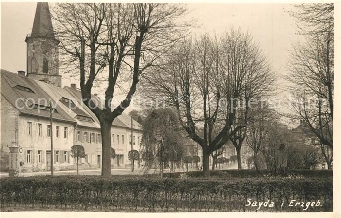 Sayda Strasse mit Hindenburgplatz Kirchturm