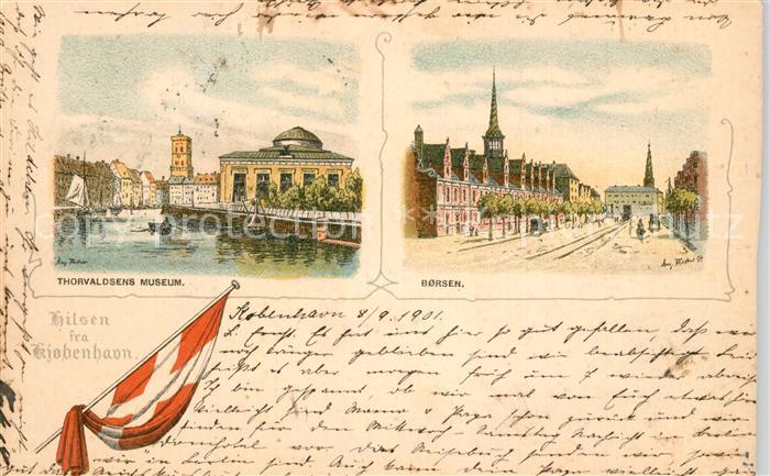 Kjobenhavn Thorvaldsens Museum Borsen Litho