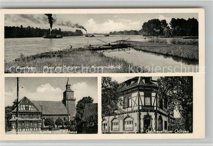 Auenheim Mündung von Schutter und Kinzig Kirche