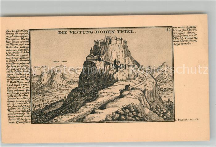 Hohentwiel Festung Geschichte Kuenstlerkarte