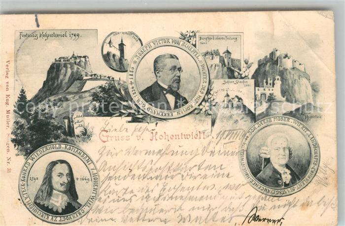 Hohentwiel Festung Portraits Joseph Victor von Scheffel Konrad Wiederhold Johann