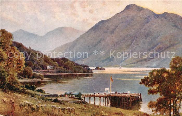 Loch Lomond Scotland Tarbet Kuenstlerkarte A. de Breanski