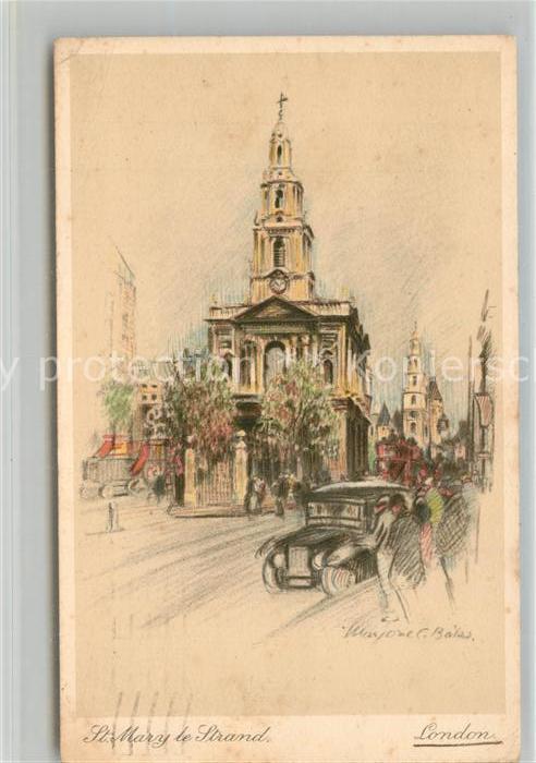 London St Mary le Strand Kuenstlerkarte