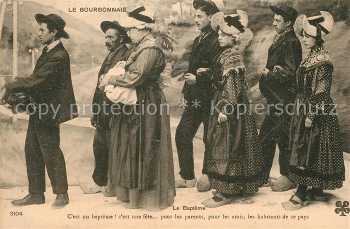 Trachten Frankreich Bourbonnais Bapteme