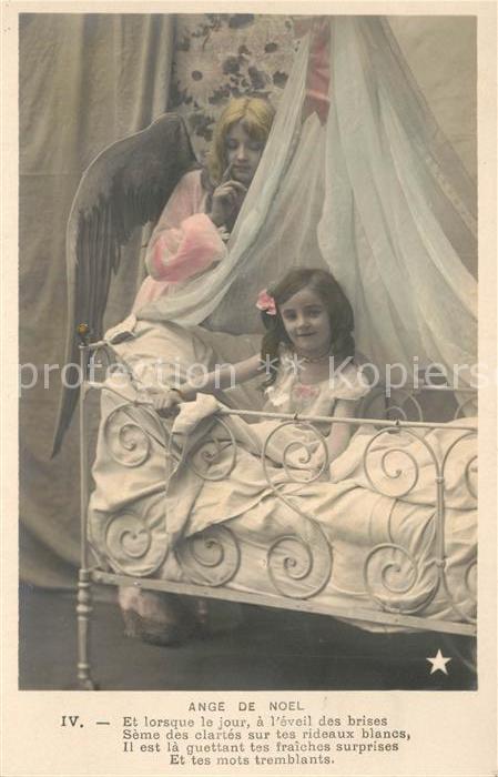 Kinder Child Enfants Schutzengel Bett Ange de Noel