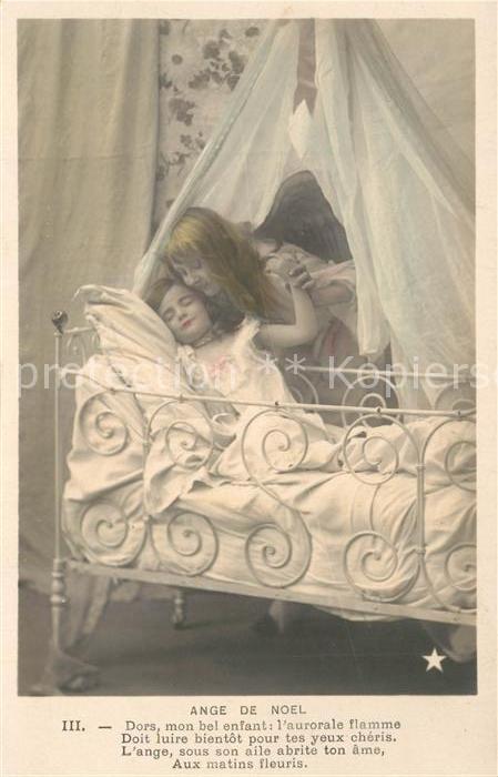 Kinder Child Enfants Schutzengel Bett Ange de Noel