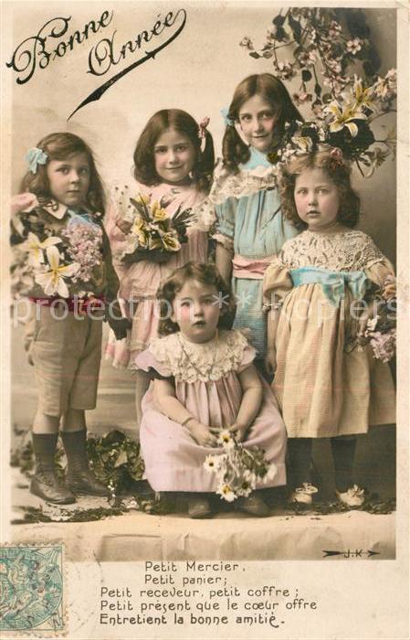 Kinder Child Enfants Blumen Glückwunsch