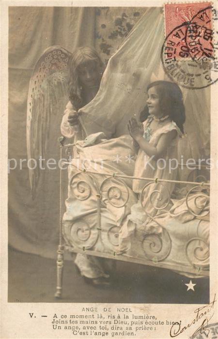 Schutzengel Kind Bett Gebet Ange de Noel