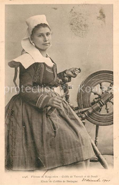 Trachten Frankreich Fileuse de Rosporden Coiffe de Travail