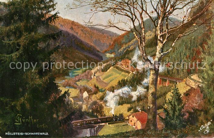 Verlag Tucks Oilette Nr. 721 Hoellsteig Schwarzwald Kuenstlerkarte J. Guenther