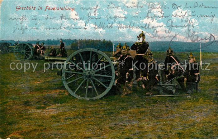 Militaria Geschuetze Feuerstellung
