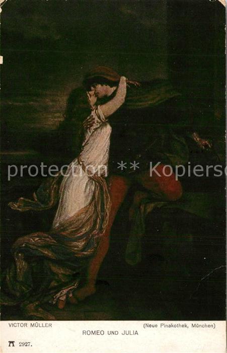 Verlag Ackermann Kuenstlerpostkarte Nr. 2927 Victor Mueller Romeo und Julia