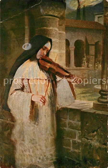 Kaulbach Hermann Ave Maria Nonne Geige