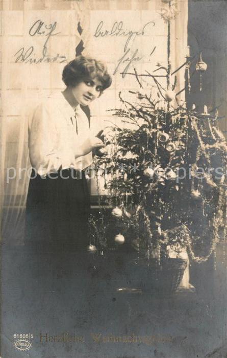 Foto Amag Nr. 61606/5 Frau Weihnachtsbaum Weihnachten