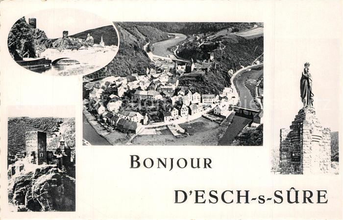 Esch-sur-Sure Fliegeraufnahme Burg Bruecke