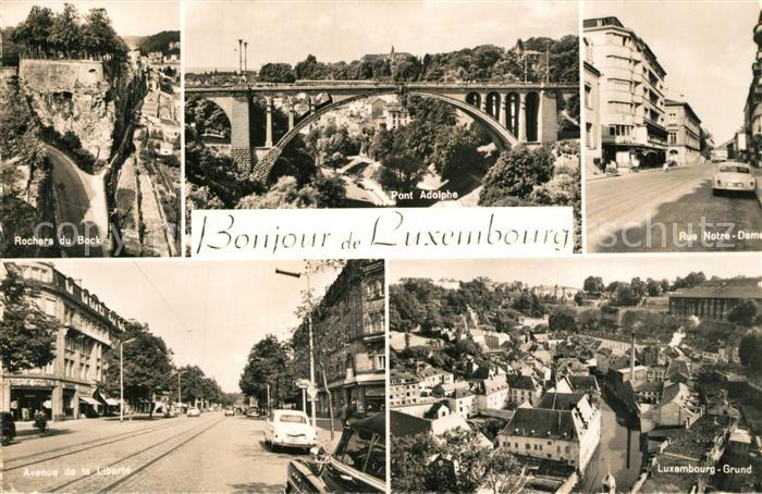 LUXEMBOURG Luxemburg Rochers du Bock Rue-Notre-Dame Grund Pont-Adolphe Avenue-d