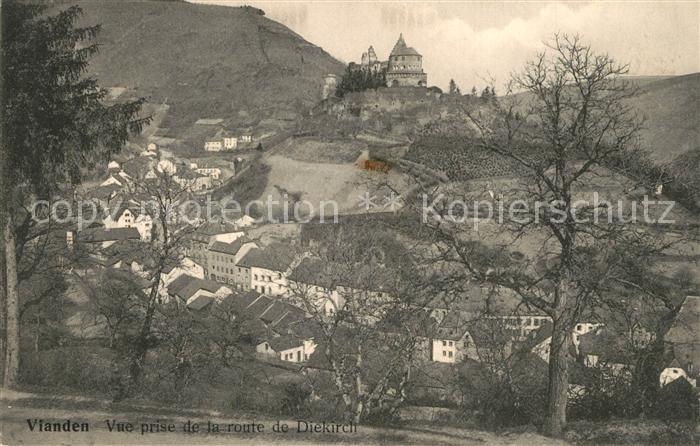 Vianden Vue prise de la route de Diekirch