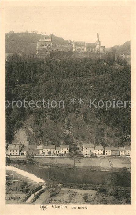 Vianden Fliegeraufnahme Les Ruines