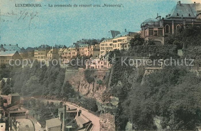 LUXEMBOURG  Luxemburg Promenade du rempart avec Neuenweg
