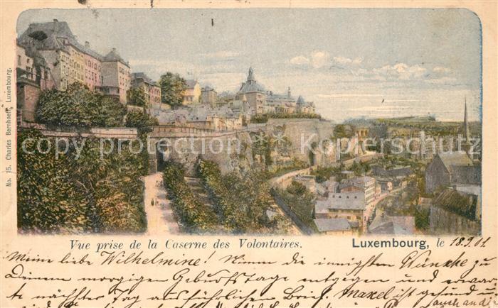 LUXEMBOURG Luxemburg Vue prise de la Caserne des Volontaires
