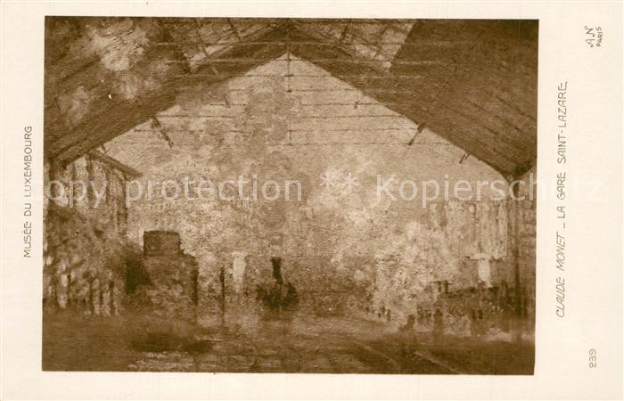 MONET Claude-Oscar (1840-1926) Kuenstlerkarte Musee Saint-Lazare La Gare