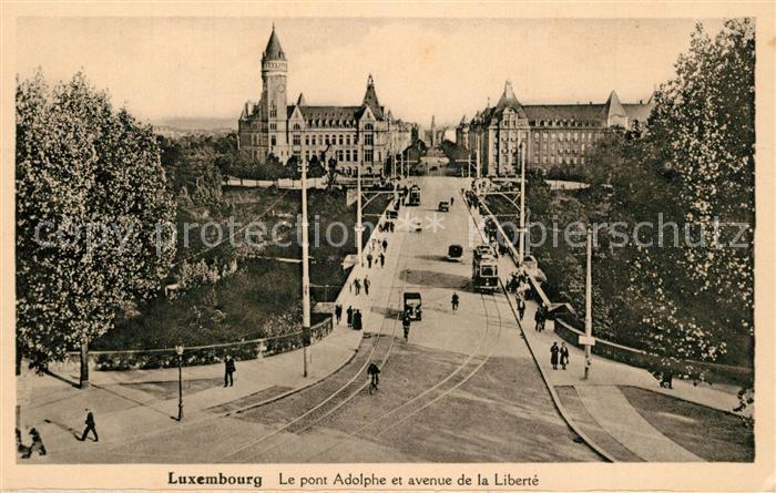 LUXEMBOURG  Luxemburg Pont Adolphe et avenue de la Libert? Strassenbahn
