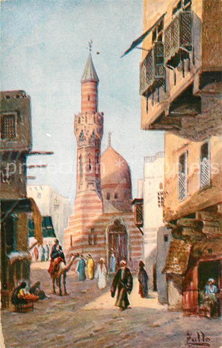 aegypten Minorette Moschee Kuenstlerkarte