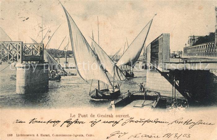 Kairo Caire Drehbruecke Segellastkaehne