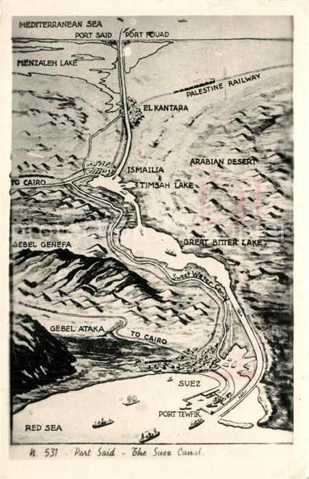 Suez Kanla Panoramakarte Port Said