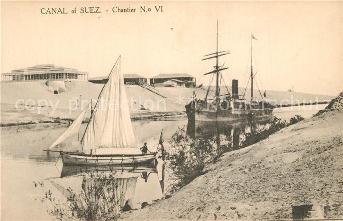 Suez Kanal Segelschif Lastschiff