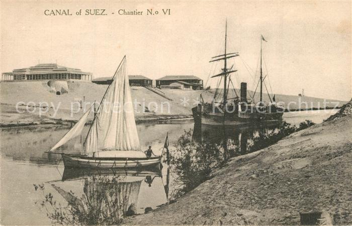 Suez Chantier Frachtschiff Segelboot