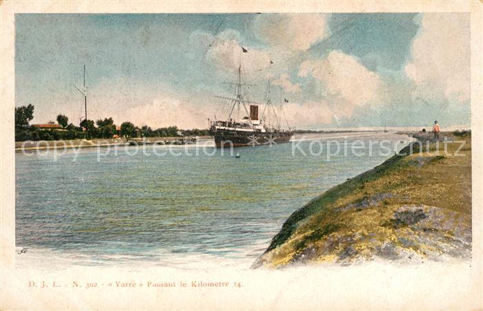 Suez Kanal bei Kilometer 14 Segelfrachtschiff