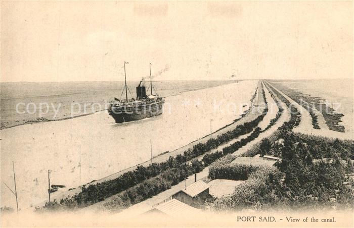 Port Said Panorama Kanal Frachtschiff